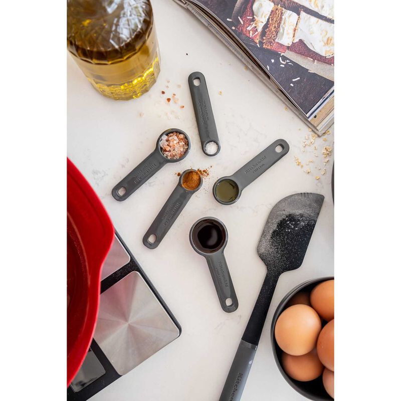 KitchenAid Measuring Spoons Set of Five Charcoal Grey image number 3